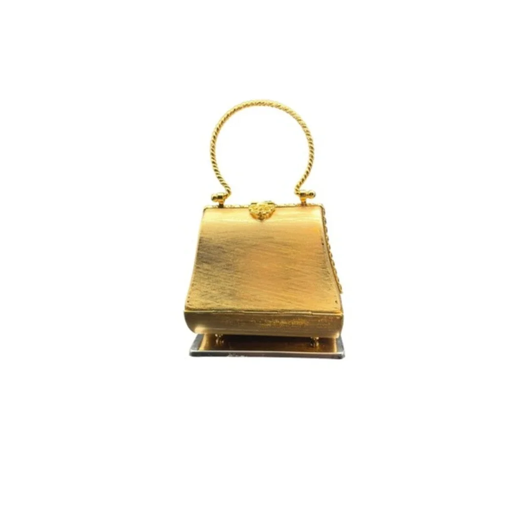 Vintage Gold Metal Hard Shell Minaudiere Evening‎ Bag Rodo Firenze Italy KC